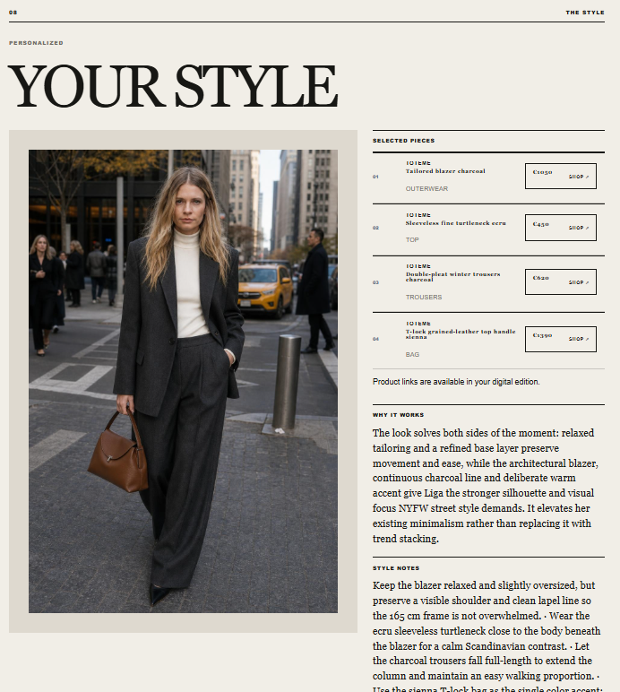 THIS YOU personalized Your Style editorial spread for another reader